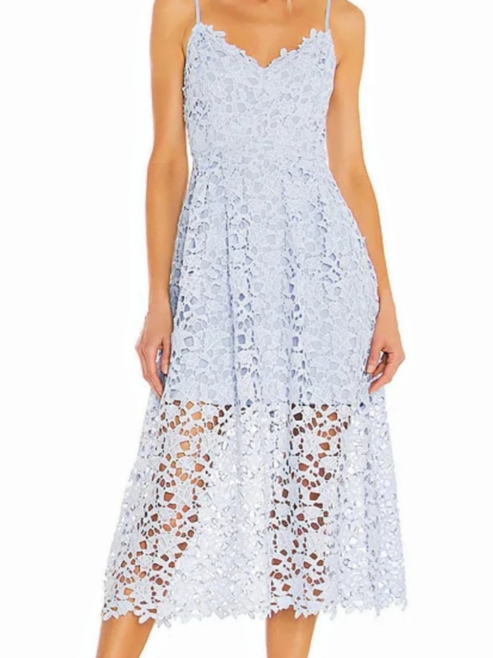 ASTR The Label- Lace Midi Dress in Blue Size Small Like New